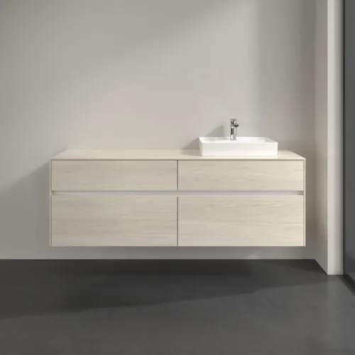 VILLEROY BOCH Collaro Waschbeckenunterschrank, mit Beleuchtung, 4 Auszüge, 1600 x 548 x 500 mm, White Oak / White Oak #C079B0AA, Bild 3