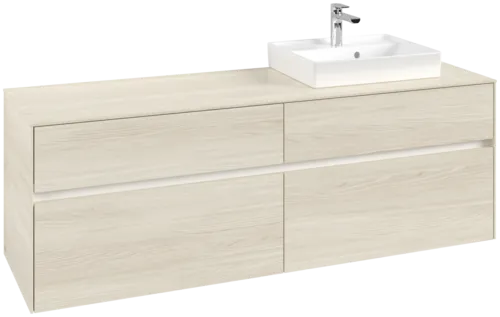 Picture of VILLEROY BOCH Collaro Vanity unit, with lighting, 4 pull-out compartments, 1600 x 548 x 500 mm, White Oak / White Oak #C079B0AA