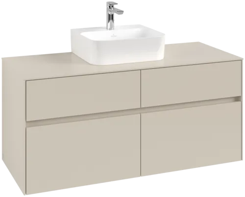 Зображення з  VILLEROY BOCH Collaro Vanity unit, with lighting, 4 pull-out compartments, 1200 x 548 x 500 mm, Cashmere Grey / Cashmere Grey #C097B0VN