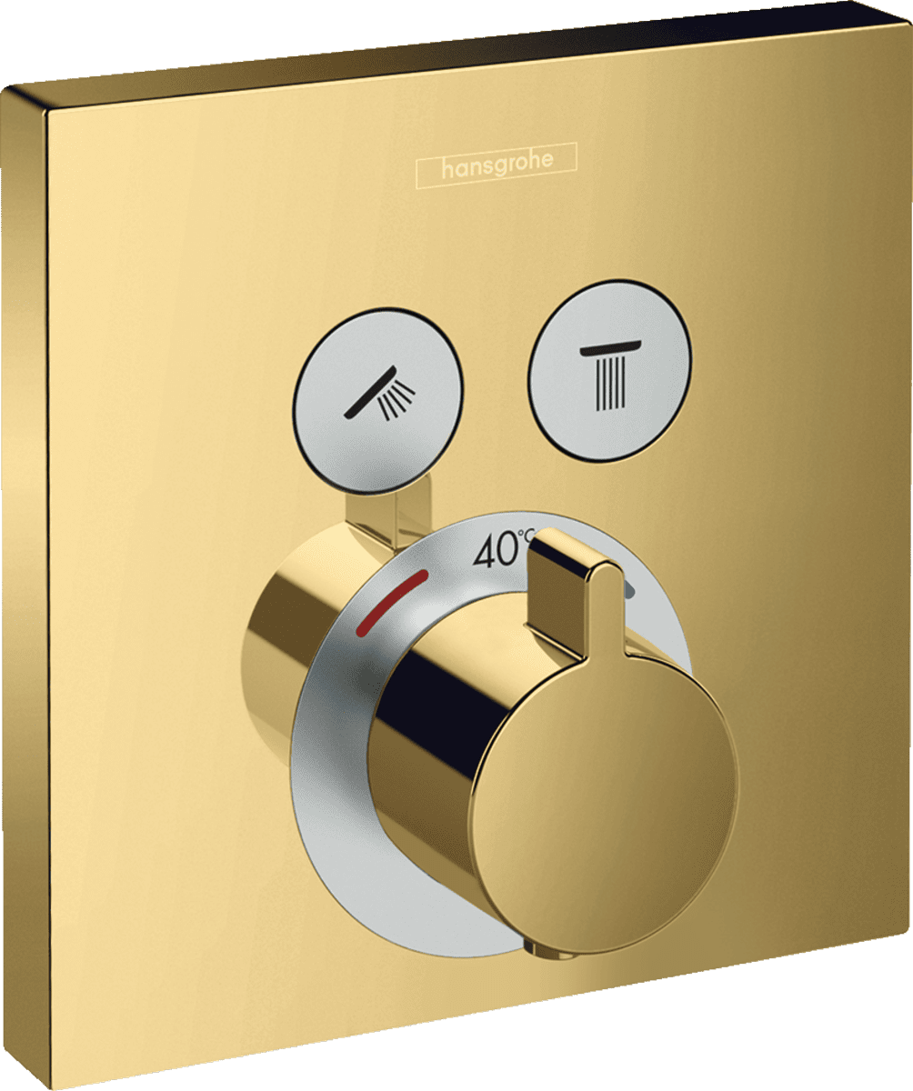 εικόνα του HANSGROHE ShowerSelect Thermostat for concealed installation for 2 functions #15763990 - Polished Gold Optic