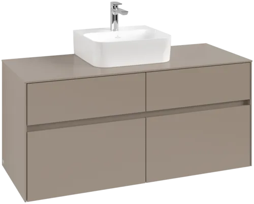Picture of VILLEROY BOCH Collaro Vanity unit, with lighting, 4 pull-out compartments, 1200 x 548 x 500 mm, Taupe / Taupe #C097B0VM