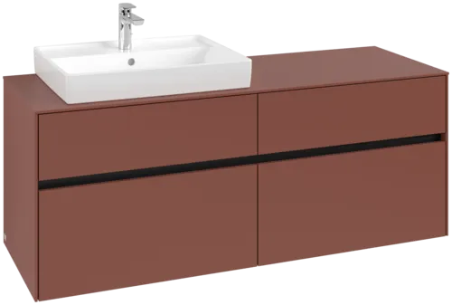 Picture of VILLEROY BOCH Collaro Vanity unit, with lighting, 4 pull-out compartments, 1400 x 548 x 500 mm, Wine Red / Wine Red #C085B0AH
