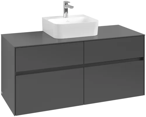 Picture of VILLEROY BOCH Collaro Vanity unit, with lighting, 4 pull-out compartments, 1200 x 548 x 500 mm, Graphite / Graphite #C097B0VR
