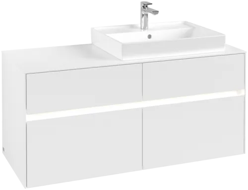 Obrázek VILLEROY BOCH Collaro toaletní skříňka, s osvětlením, 4 výsuvy, 1200 x 548 x 500 mm, bílá matná / bílá matná #C083B0MS