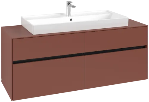 Picture of VILLEROY BOCH Collaro Vanity unit, with lighting, 4 pull-out compartments, 1400 x 548 x 500 mm, Wine Red / Wine Red #C092B0AH