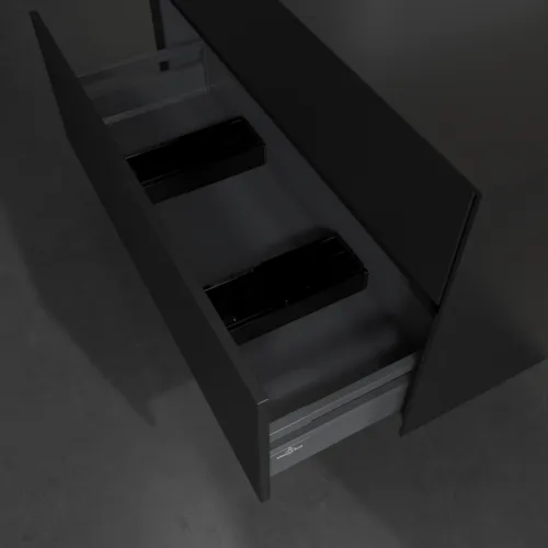 Bild von VILLEROY BOCH Collaro Waschbeckenunterschrank, 2 Auszüge, 1000 x 548 x 500 mm, Volcano Black / Volcano Black #C09500VL