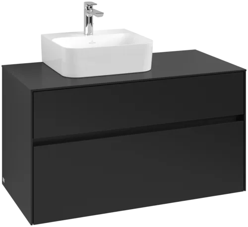 Obrázek VILLEROY BOCH Collaro toaletní skříňka, 2 výsuvy, 1000 x 548 x 500 mm, Volcano Black / Volcano Black #C09500VL