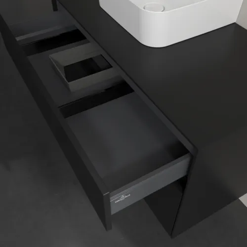 Bild von VILLEROY BOCH Collaro Waschbeckenunterschrank, 2 Auszüge, 1000 x 548 x 500 mm, Volcano Black / Volcano Black #C09500VL