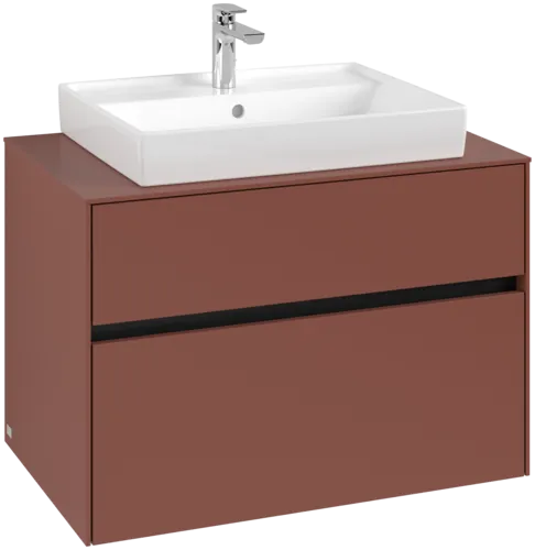 Зображення з  VILLEROY BOCH Collaro Vanity unit, with lighting, 2 pull-out compartments, 800 x 548 x 500 mm, Wine Red / Wine Red #C080B0AH