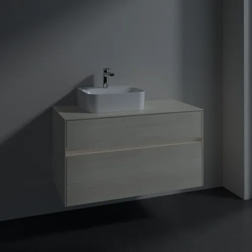 Obrázek VILLEROY BOCH Collaro Vanity unit, with lighting, 2 pull-out compartments, 1000 x 548 x 500 mm, White Oak / White Oak #C095B0AA