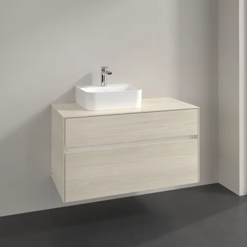 Obrázek VILLEROY BOCH Collaro Vanity unit, with lighting, 2 pull-out compartments, 1000 x 548 x 500 mm, White Oak / White Oak #C095B0AA