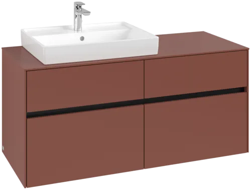 VILLEROY BOCH Collaro Vanity unit, 4 pull-out compartments, 1200 x 548 x 500 mm, Wine Red / Wine Red #C08200AH resmi