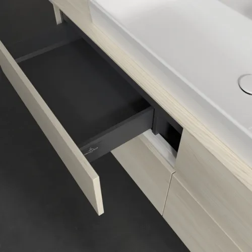 Bild von VILLEROY BOCH Collaro Waschbeckenunterschrank, mit Beleuchtung, 4 Auszüge, 1400 x 548 x 500 mm, White Oak / White Oak #C092B0AA