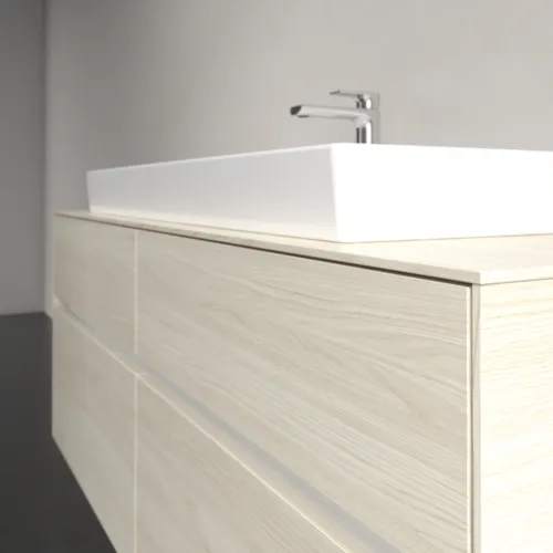 Bild von VILLEROY BOCH Collaro Waschbeckenunterschrank, mit Beleuchtung, 4 Auszüge, 1400 x 548 x 500 mm, White Oak / White Oak #C092B0AA