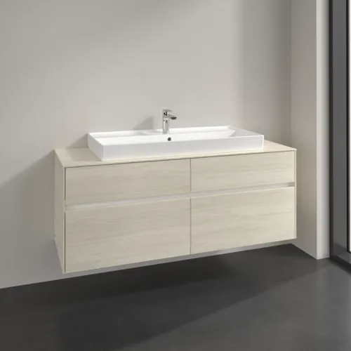 Bild von VILLEROY BOCH Collaro Waschbeckenunterschrank, mit Beleuchtung, 4 Auszüge, 1400 x 548 x 500 mm, White Oak / White Oak #C092B0AA