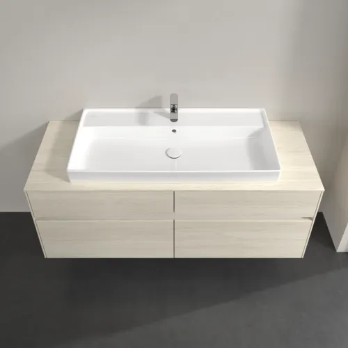Bild von VILLEROY BOCH Collaro Waschbeckenunterschrank, mit Beleuchtung, 4 Auszüge, 1400 x 548 x 500 mm, White Oak / White Oak #C092B0AA