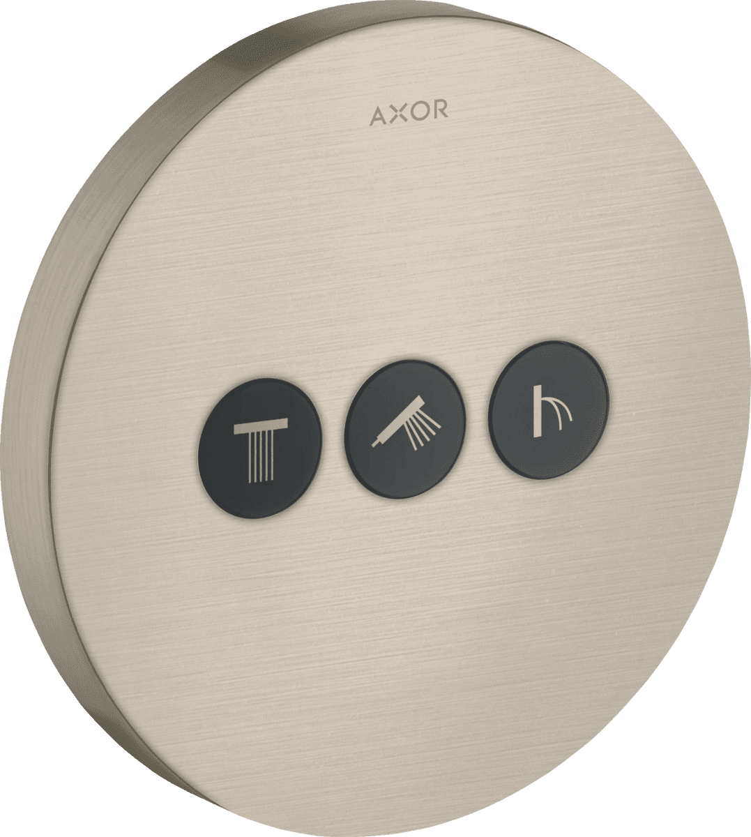 Obrázek HANSGROHE AXOR ShowerSelect Ventil s podomítkovou instalací, kulatá verze, pro 3 spotřebiče #36727820 - kartáčovaný nikl