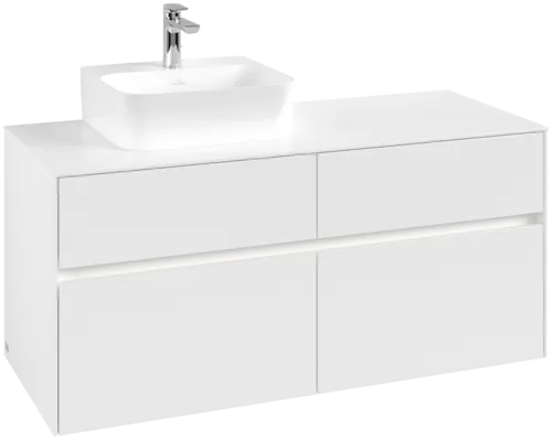 Obrázek VILLEROY BOCH Collaro toaletní skříňka, s osvětlením, 4 výsuvy, 1200 x 548 x 500 mm, bílá matná / bílá matná #C098B0MS