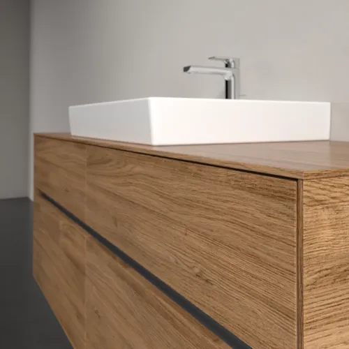 Bild von VILLEROY BOCH Collaro Waschbeckenunterschrank, mit Beleuchtung, 4 Auszüge, 1400 x 548 x 500 mm, Kansas Oak #C084B0RH