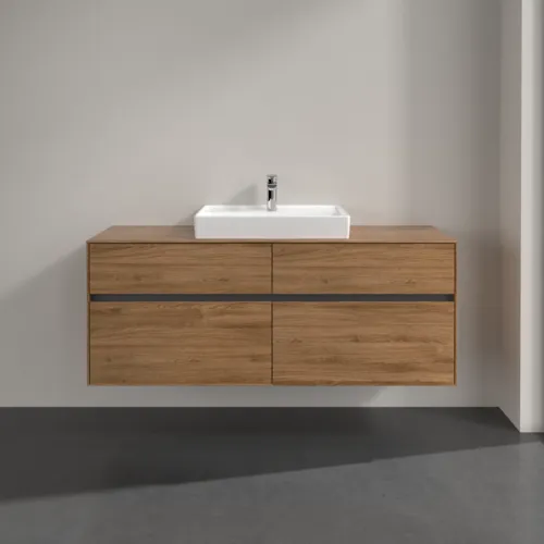 Bild von VILLEROY BOCH Collaro Waschbeckenunterschrank, mit Beleuchtung, 4 Auszüge, 1400 x 548 x 500 mm, Kansas Oak #C084B0RH
