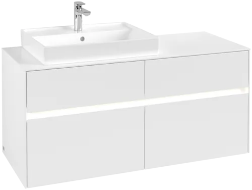 Obrázek VILLEROY BOCH Collaro toaletní skříňka, s osvětlením, 4 výsuvy, 1200 x 548 x 500 mm, bílá matná / bílá matná #C082B0MS