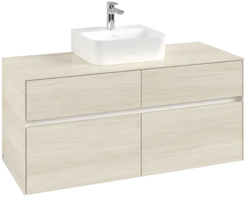 Picture of VILLEROY BOCH Collaro Vanity unit, 4 pull-out compartments, 1200 x 548 x 500 mm, White Oak / White Oak #C09700AA