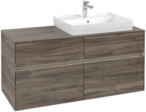 VILLEROY BOCH Collaro Vanity unit, with lighting, 4 pull-out compartments, 1200 x 548 x 500 mm, Stone Oak #C083B0RK resmi