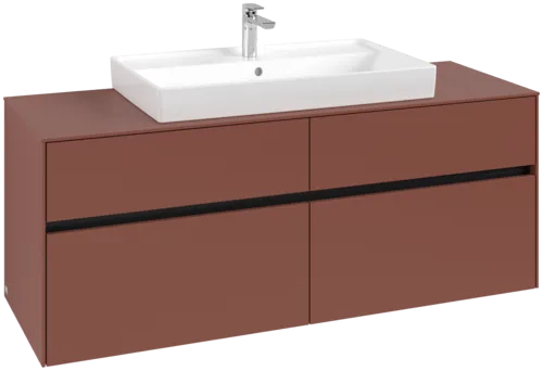 Picture of VILLEROY BOCH Collaro Vanity unit, with lighting, 4 pull-out compartments, 1400 x 548 x 500 mm, Wine Red / Wine Red #C088B0AH