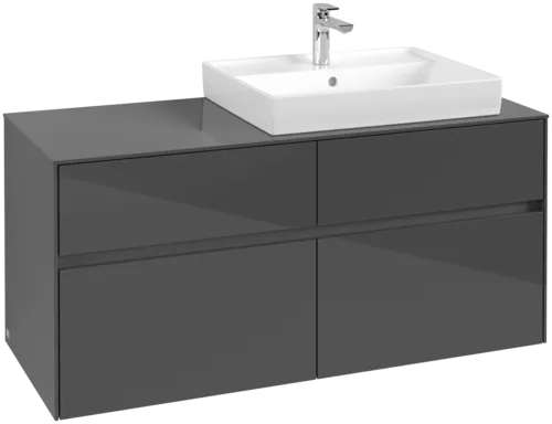 Obrázek VILLEROY BOCH Collaro toaletní skříňka, 4 výsuvy, 1200 x 548 x 500 mm, lesklá šedá / lesklá šedá #C08300FP