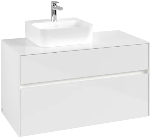 Obrázek VILLEROY BOCH Collaro toaletní skříňka, s osvětlením, 2 výsuvy, 1000 x 548 x 500 mm, lesklá bílá / lesklá bílá #C095B0DH