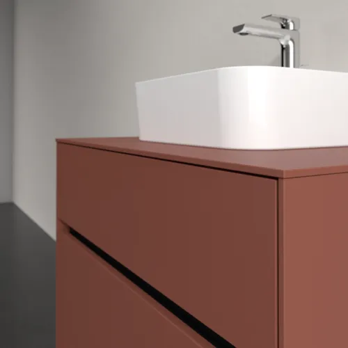 Bild von VILLEROY BOCH Collaro Waschbeckenunterschrank, mit Beleuchtung, 2 Auszüge, 800 x 548 x 500 mm, Wine Red / Wine Red #C093B0AH
