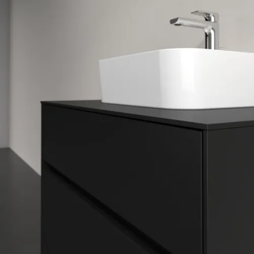 Bild von VILLEROY BOCH Collaro Waschbeckenunterschrank, 2 Auszüge, 800 x 548 x 500 mm, Volcano Black / Volcano Black #C09300VL