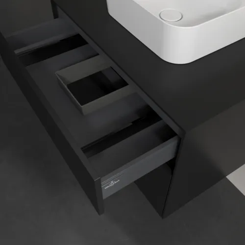Bild von VILLEROY BOCH Collaro Waschbeckenunterschrank, 2 Auszüge, 800 x 548 x 500 mm, Volcano Black / Volcano Black #C09300VL