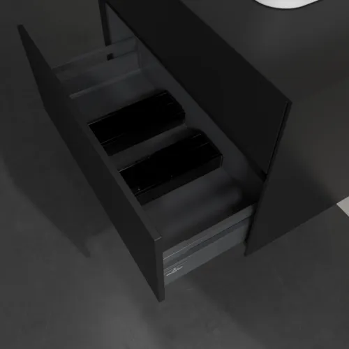 Bild von VILLEROY BOCH Collaro Waschbeckenunterschrank, 2 Auszüge, 800 x 548 x 500 mm, Volcano Black / Volcano Black #C09300VL
