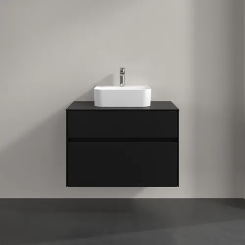 Bild von VILLEROY BOCH Collaro Waschbeckenunterschrank, 2 Auszüge, 800 x 548 x 500 mm, Volcano Black / Volcano Black #C09300VL