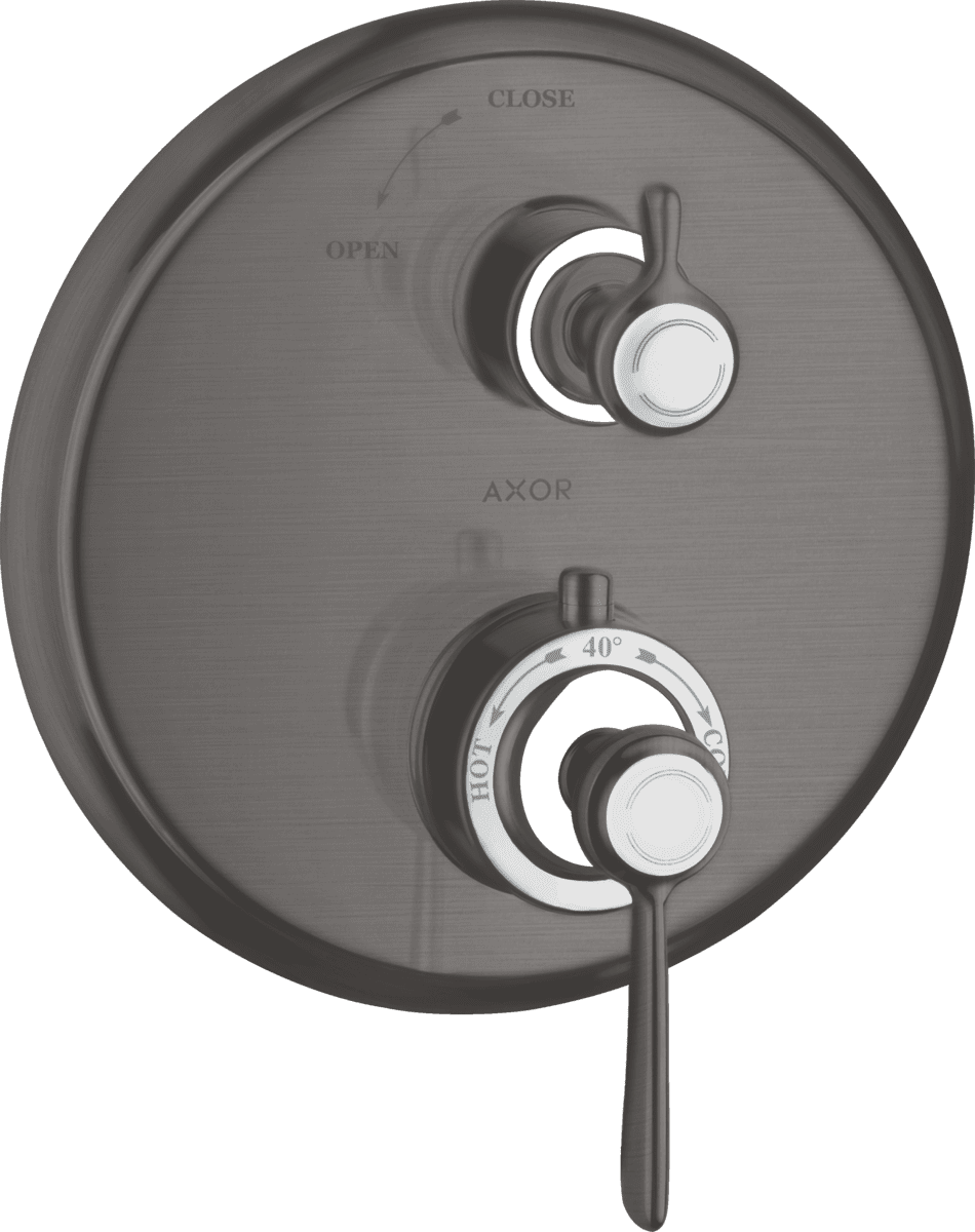 HANSGROHE AXOR Montreux Thermostat Unterputz mit Hebelgriff und Absperrventil #16801340 - Brushed Black Chrome