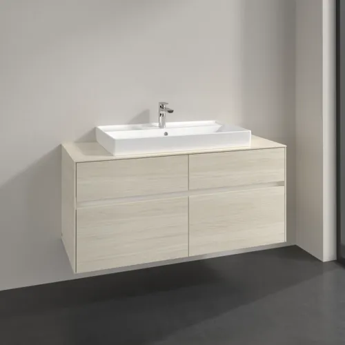 Bild von VILLEROY BOCH Collaro Waschbeckenunterschrank, mit Beleuchtung, 4 Auszüge, 1200 x 548 x 500 mm, White Oak / White Oak #C087B0AA