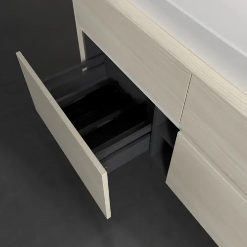 Bild von VILLEROY BOCH Collaro Waschbeckenunterschrank, mit Beleuchtung, 4 Auszüge, 1200 x 548 x 500 mm, White Oak / White Oak #C087B0AA