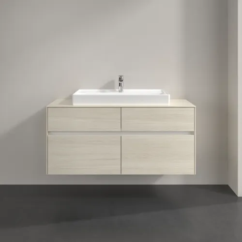 Bild von VILLEROY BOCH Collaro Waschbeckenunterschrank, mit Beleuchtung, 4 Auszüge, 1200 x 548 x 500 mm, White Oak / White Oak #C087B0AA