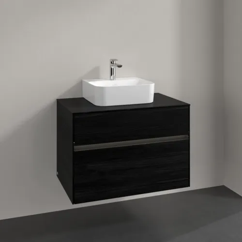 Bild von VILLEROY BOCH Collaro Waschbeckenunterschrank, mit Beleuchtung, 2 Auszüge, 800 x 548 x 500 mm, Black Oak / Black Oak #C093B0AB