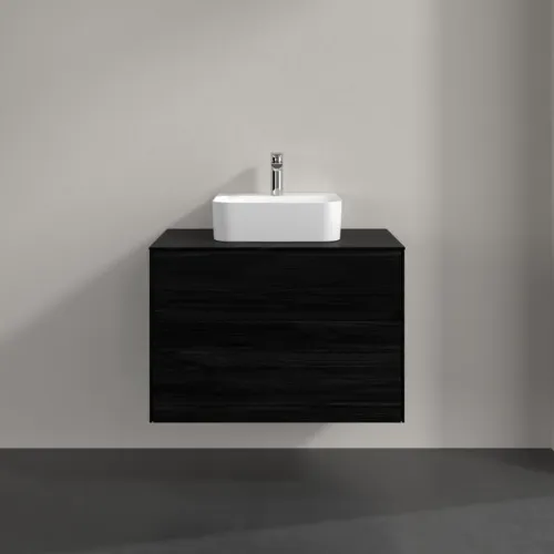 Bild von VILLEROY BOCH Collaro Waschbeckenunterschrank, mit Beleuchtung, 2 Auszüge, 800 x 548 x 500 mm, Black Oak / Black Oak #C093B0AB
