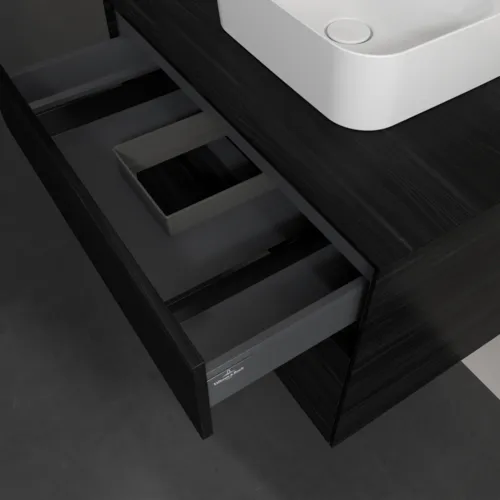 Bild von VILLEROY BOCH Collaro Waschbeckenunterschrank, mit Beleuchtung, 2 Auszüge, 800 x 548 x 500 mm, Black Oak / Black Oak #C093B0AB