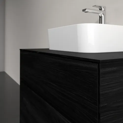 Bild von VILLEROY BOCH Collaro Waschbeckenunterschrank, mit Beleuchtung, 2 Auszüge, 800 x 548 x 500 mm, Black Oak / Black Oak #C093B0AB