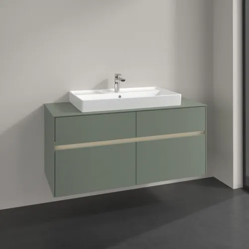 Obrázek VILLEROY BOCH Collaro Vanity unit, with lighting, 4 pull-out compartments, 1200 x 548 x 500 mm, Soft Green / Soft Green #C087B0AF