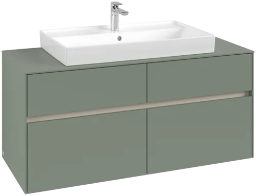 Obrázek VILLEROY BOCH Collaro Vanity unit, with lighting, 4 pull-out compartments, 1200 x 548 x 500 mm, Soft Green / Soft Green #C087B0AF