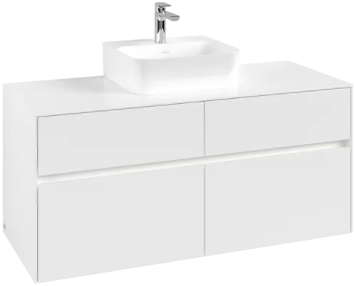 Obrázek VILLEROY BOCH Collaro toaletní skříňka, s osvětlením, 4 výsuvy, 1200 x 548 x 500 mm, bílá matná / bílá matná #C097B0MS
