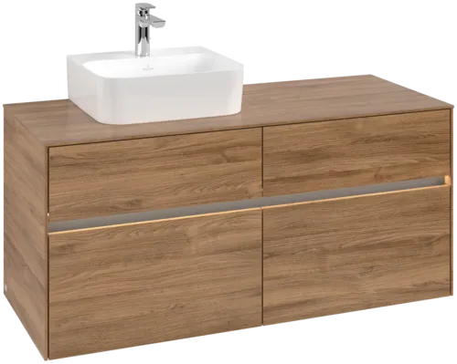 Picture of VILLEROY BOCH Collaro Vanity unit, with lighting, 4 pull-out compartments, 1200 x 548 x 500 mm, Oak Kansas / Oak Kansas #C098B0RH