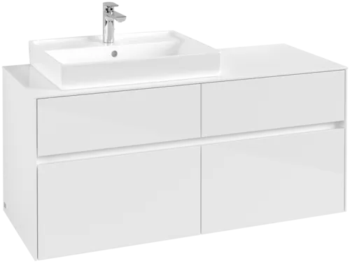 VILLEROY BOCH Collaro Vanity unit, 4 pull-out compartments, 1200 x 548 x 500 mm, Glossy White / Glossy White #C08200DH resmi