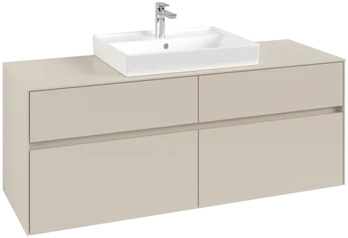 Зображення з  VILLEROY BOCH Collaro Vanity unit, with lighting, 4 pull-out compartments, 1400 x 548 x 500 mm, Cashmere Grey / Cashmere Grey #C084B0VN