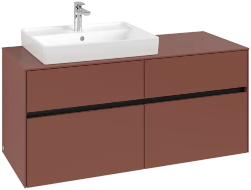 Зображення з  VILLEROY BOCH Collaro Vanity unit, with lighting, 4 pull-out compartments, 1200 x 548 x 500 mm, Wine Red / Wine Red #C082B0AH